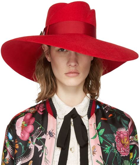 red gucci fedora hat|Gucci Fedora hats women's.